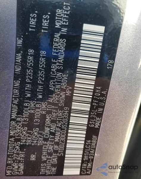 2018 Toyota Sienna Xle из США, поврежденный, VIN 5TDDZ3DC0JS203949